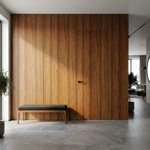 Puerta Interior de Madera Secreta y Discreta, con Aislamiento Acústico de 35dB, Revestimiento de PVC Impermeable y Resistente a la Humedad, para Biblioteca y Oficina - Product Image 4