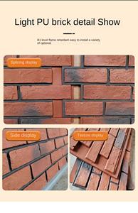 Panel de Pared de Espuma de Poliuretano, Imitación Piedra, Decorativo, Impermeable, para Villas y Hoteles - Product Image 3