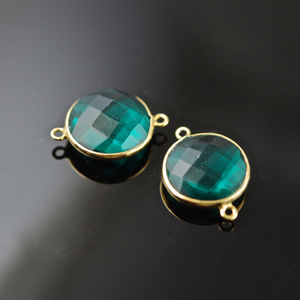 Conector de turmalina Hydro Petro/Coral para Vermeil Gold-925 Sterling Silver Jewelry Petrol Gemstone Component - Product Image 1