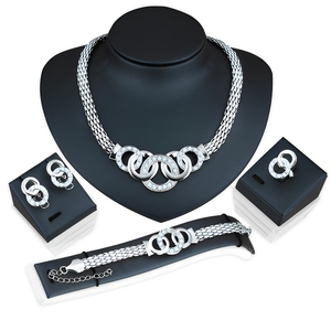 New <strong>Fashion</strong> Super Shiny Punk Statement 5 Piece of Gold Plated Luxury Full Zircon Dubai Bridal <strong>Jewelry</strong> <strong>Set</strong> Complete for Women - Product Image 4