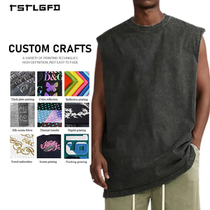 Débardeurs de sport personnalisés pour hommes, T-shirts sans manches, Débardeurs de musculation, Débardeurs effet délavé, T-shirts amples pour la course et la plage - Product Image 2