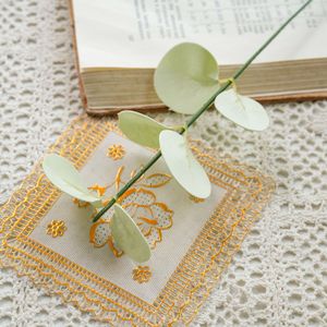 CallaFloral Eucalyptus Leaf Single Stem <b>Artificial</b> <b>Flower</b> <b>White</b> Green Plastic Wedding Decoration Home Decor INS - Product Image 1