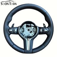Volant en cuir noir intégral pour BMW F10 F11 F12 F30 F31 F32 F34 F35 F20 F21 F21 F25 F26 F31 F36 M3 M5 M6 F07 F15 F16 F22
