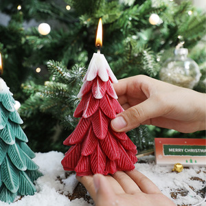 Vela Aromática con Forma de Árbol de Navidad, Aroma a Cedro y Hojas de Pino, Decoración Navideña, Accesorio para Fotografía, Regalo DIY, Adorno Navideño - Product Image 4