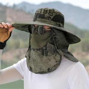 Men's Camouflage Boonie <b>Hat</b> With Detachable Face Mask Foldable Sun Protection Outdoor Fishing Hiking <b>Summer</b> <b>Hat</b> - Product Image 2