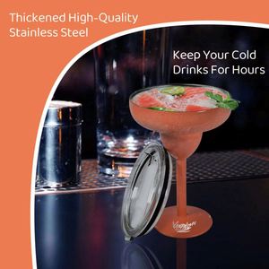 Gobelet isotherme en métal prêt à être expédié, 10 oz, en acier inoxydable MartiGlass pour cocktails, vin, boissons froides - Product Image 4