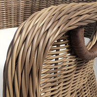 Chaise de jardin en rotin tressé à la main BHR, idéale pour terrasse, jardin, cour.
