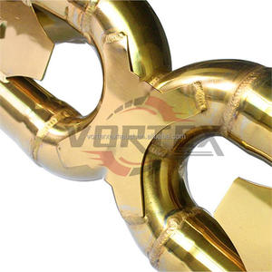 Système d'échappement Catback à soupapes Vortex en acier inoxydable édition or pour Ferrari 488, trois sorties - Product Image 6