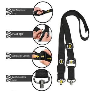 戦術ナイロンMS4 2点調整式スリングストラップクイックリリースハンティングアクセサリー（2個のQDベースとバックル付き） - Product Image 4