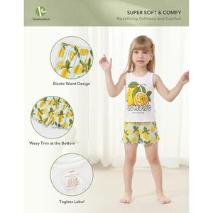 Conjunto de Pijamas para Niños BambooBud, Pantalones Cortos sin Mangas, Ropa de Dormir de Verano, Suave y Bonita, Unisex, Viscosa de Bambú - Product Image 2