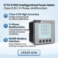 Compteur de puissance multifonction triphasé classe 0.5S avec RS485 Modbus, montage sur panneau, moniteur d'énergie pour distribution industrielle