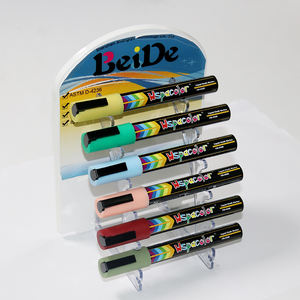 Marqueur à craie à pointe réversible 18 couleurs marqueur à craie liquide non toxique effaçable à l'eau pour le dessin artistique et le pating - Product Image 2