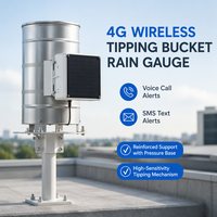 Capteur de pluie à godet basculant CIPPUS 4G avec alimentation solaire, surveillance à distance en temps réel, pluviomètre 200 mm, capteur 485