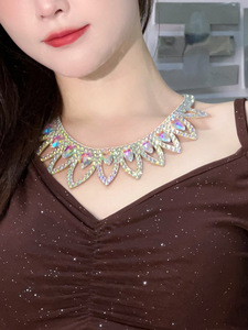 Collier de danse du ventre avec strass appliqués à la main, accessoire de costume de danse <span class=keywords><strong>orientale</strong></span> pour spectacle - Product Image 2
