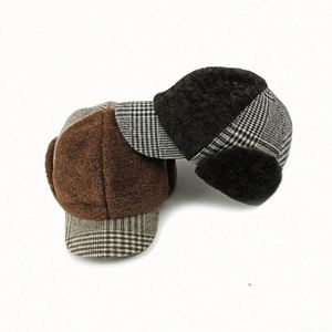 Casquette de baseball pour femme, nouvelle collection automne-hiver, avec protège-oreilles rembourrés, casquette chaude en peluche - Product Image 5