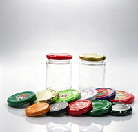 Vente en gros de pots en verre ronds transparents à large ouverture de 350 ml (12 oz) avec couvercle en verre, adaptés aux épices, au miel, aux noix et au stockage des aliments