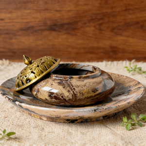 Brûleur d'encens artisanal en agate marron jaune, en cristal naturel de guérison, pour la décoration, vente en gros - Product Image 2