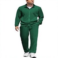 Setelan Training Fleece Pria Custom Made, Jaket Hangat Musim Dingin, Celana Jogger Atletik Senada