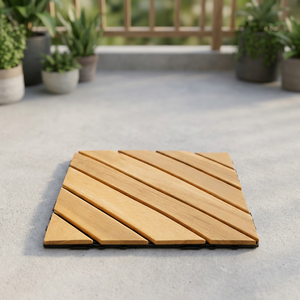 Carreaux de sol extérieurs modernes antidérapants en bois d'acacia HPW-04, texture bois massif, finition mate 300x300mm pour balcon/entrée extérieurs - Product Image 1