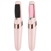 Râpe électrique rose pour pieds, éliminateur de callosités, têtes de rouleaux fins et grossiers, 2 vitesses, rechargeable, batterie lithium 500 mAh, étanche