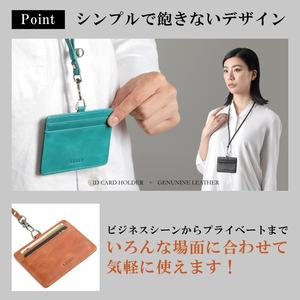 <span class=keywords><strong>CIBOLA</strong></span> Tarjetero de Cuero Genuino de Lujo, Doble Cara, con Etiqueta Transparente para Nombre, 2 Bolsillos, Cierre de Cremallera (Estilo Moderno Retro) - Product Image 5