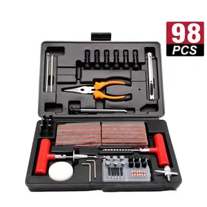 Private Label Tire Repair Kit 98pcs quality car repair tool Emergency Tool Set Tyre Repair Kit for Auto Truck Trailer