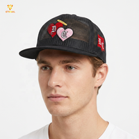 Casquette Trucker Personnalisée 6 Panneaux en Maille Intégrale, Tissu Jersey Éponge, Style Y2K Hip Hop Tendance, Idéale pour le Cyclisme et la Plage