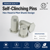 PINS Stainless Steel Hex Clinch Pin Anti-Rotation Locating Pin Self-Clinching Fastener Press in Pin for Cabinet Enclosure
