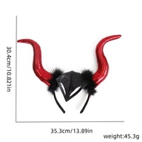 Serre-tête de pirate diabolique d'Halloween avec grandes cornes – Accessoire unique et nouveau design pour photos, spectacles, fêtes, danse et remises de diplômes