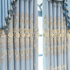 <span class=keywords><strong>Rideau</strong></span> <span class=keywords><strong>occultant</strong></span> moderne à <span class=keywords><strong>double</strong></span> couche en tissu transparent brodé pour le format de corde intégré du salon et de la chambre à coucher - Product Image 6