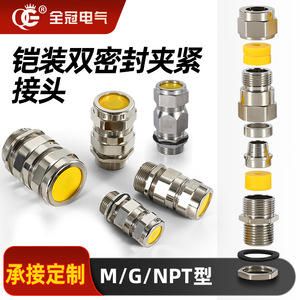 Copper Plated Nickel <b>Cable</b> Gland Pg20 Ip68 Waterproof Marine Grade Armor Sealed Connector For Low Voltage Applications - Product Image 4