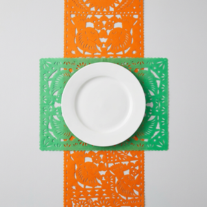 Caminos de Mesa de Papel Picado, Decoración para Pastel, Rosa, Azul, Turquesa, Decoración Mexicana para Fiesta, Tela de 20 x 39 Pulgadas para Decoración de Mesa de Fiesta - Product Image 5