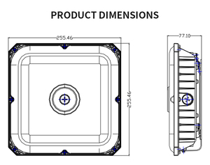 Plafonnier LED Dimmable pour Station-Service 60W 100W 120W IP65 avec Détecteur de Mouvement pour Entrepôts, Plafonnier LED 120W - Product Image 6