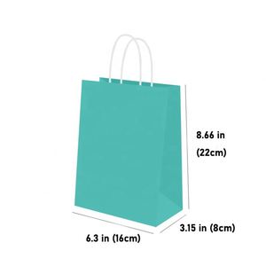 Bulk Kraft <b>Paper</b> Gift Bags with Sturdy Sturdy <b>Paper</b> Handles Medium Size Blue Packaging for Parties Retail Weddings Showers - Product Image 2