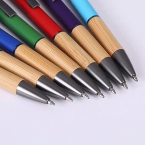 New Arrival Business Promo Gift Ball Logo Bamboo Touch Metal Ballpoint Pen With Stylus Custom Promotional Gifts - Product Image 4