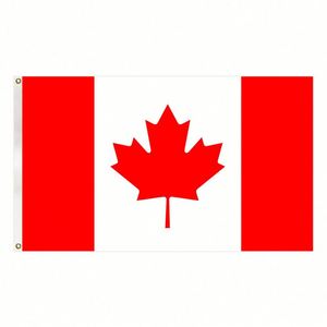 Bandera de Canadá de poliéster de 3x5 pies a precio económico y bandera nacional con dos ojales - Product Image 1