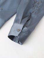 Ensemble femme 2026 : Nouvelle chemise décontractée à manches longues brodée de perles + pantalon rétro brodé de perles pour femme