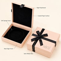 Boîte d'emballage personnalisée pour bijoux, boîte cadeau en papier pour bijoux avec ruban, boîte pour bague, boucles d'oreilles, collier, vente en gros