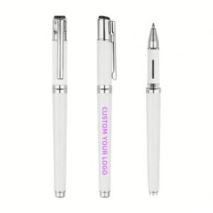 Bolígrafo de Gel de Alta Gama para Negocios, Blanco, Elegante, de 0.5 mm, con Logotipo Personalizado - Product Image 1