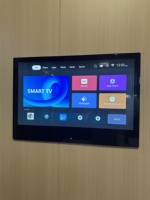 Televisor Inteligente Negro de 27 Pulgadas para Baño, Televisor Resistente al Agua con Android 11.0 para Hotel/Cocina, Altavoces Integrados, Wi-Fi y Bluetooth