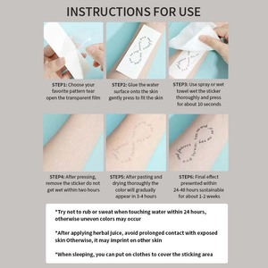<span class=keywords><strong>Tatouage</strong></span> temporaire à l'encre de <span class=keywords><strong>style</strong></span> aquarelle, <span class=keywords><strong>tatouage</strong></span> semi-permanent imperméable, dure 2 semaines, <span class=keywords><strong>tatouage</strong></span> à base de plantes pour le <span class=keywords><strong>bras</strong></span> - Product Image 6