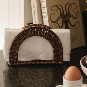 Porte-serviettes en bambou tressé style rotin, support de comptoir de cuisine pour restaurant, support de pique-nique, porte-serviettes en papier <span class=keywords><strong>fait</strong></span> <span class=keywords><strong>main</strong></span>, boîte à mouchoirs <span class=keywords><strong>lavable</strong></span> - Product Image 4