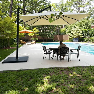 360 Rotation Cantilever Patio <b>Umbrella</b> Large Square Roman <b>Sun</b> <b>Parasol</b> Offset Outdoor Sunshade Aluminum UV Resistant for Pool - Product Image 1