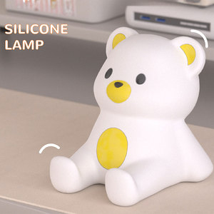 Taikoo nằm gấu Silicone ánh sáng ban đêm tap ánh sáng ngủ có thể sạc lại ánh sáng ấm áp Silicone đêm đèn cạnh giường ngủ đèn - Product Image 5