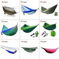 Portable 2 personnes adulte forêt hamac avec Parachute Nylon Bug maille couverture pliant caractéristique voyage léger moustiquaire