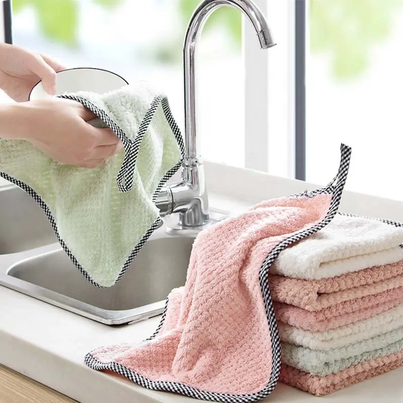 Paño de limpieza de microfibra superabsorbente, paño de cocina, toalla, almohadillas de fregado para el hogar, trapos, toalla de limpieza