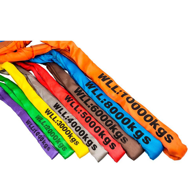 Wholesale Polyester Webbing Sling 1T/2T/3T/4T/5T/6T/7T Lifting Sling Customizable Tool Parts OEM Support
