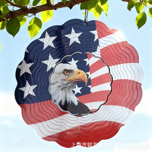 Carillon éolien rotatif transfrontalier Mandala 3D en métal pour extérieur, ornement de jardin suspendu, artisanat en fer - Product Image 4