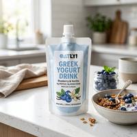 Pochette Doypack à bec verseur personnalisée avec logo imprimé, en PET/AL/PE de qualité alimentaire, pour l'emballage de jus de fruits