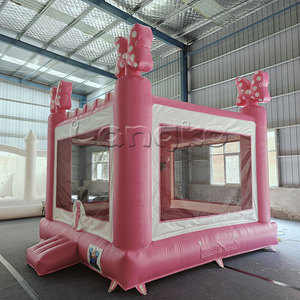 Château gonflable commercial en PVC rose pour filles, château de princesse avec nœud, château de saut pour <span class=keywords><strong>location</strong></span> de fête - Product Image 3